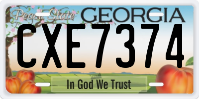 GA license plate CXE7374