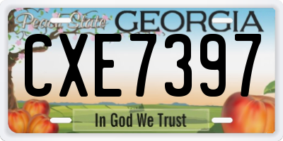 GA license plate CXE7397