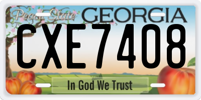 GA license plate CXE7408