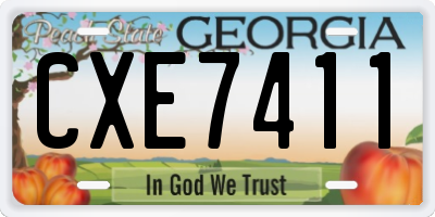 GA license plate CXE7411