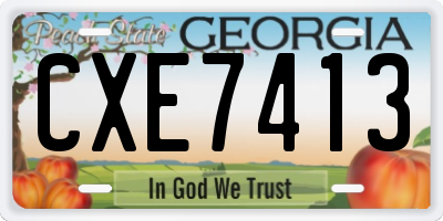 GA license plate CXE7413