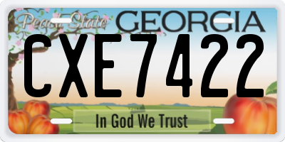 GA license plate CXE7422