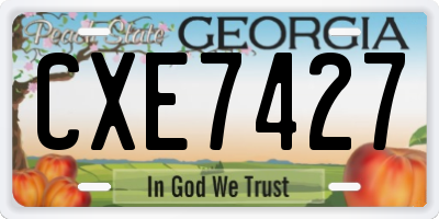 GA license plate CXE7427