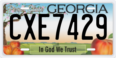 GA license plate CXE7429