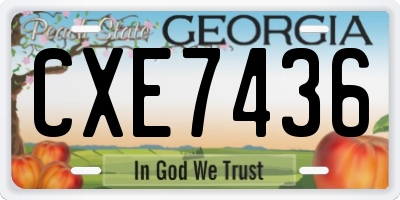 GA license plate CXE7436