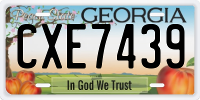 GA license plate CXE7439