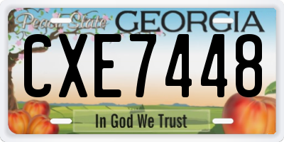 GA license plate CXE7448
