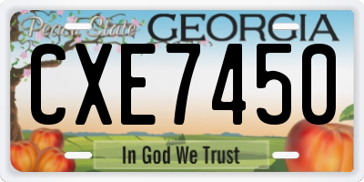GA license plate CXE7450