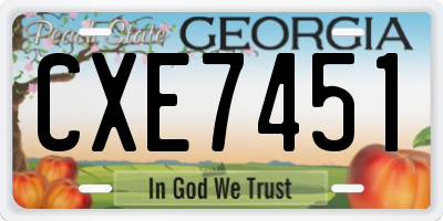 GA license plate CXE7451