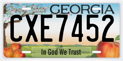 GA license plate CXE7452