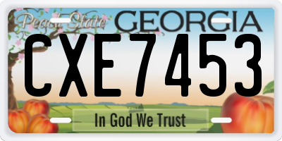 GA license plate CXE7453