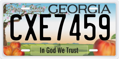 GA license plate CXE7459