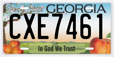 GA license plate CXE7461