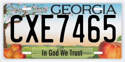 GA license plate CXE7465