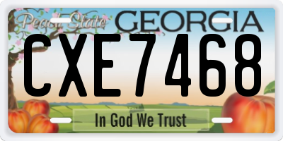GA license plate CXE7468