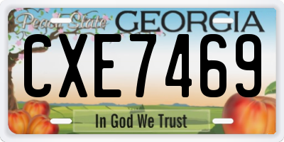 GA license plate CXE7469