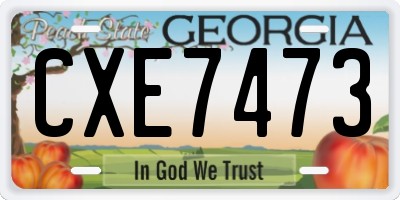 GA license plate CXE7473