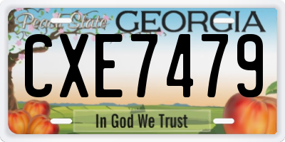 GA license plate CXE7479