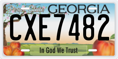 GA license plate CXE7482