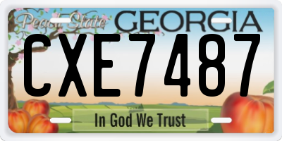 GA license plate CXE7487