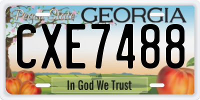 GA license plate CXE7488