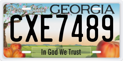 GA license plate CXE7489