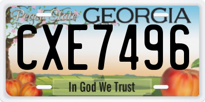 GA license plate CXE7496