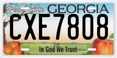 GA license plate CXE7808