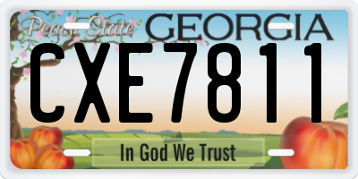 GA license plate CXE7811