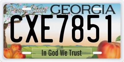 GA license plate CXE7851