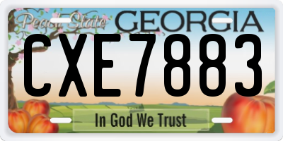 GA license plate CXE7883