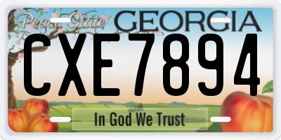 GA license plate CXE7894