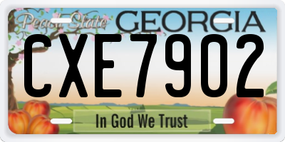 GA license plate CXE7902