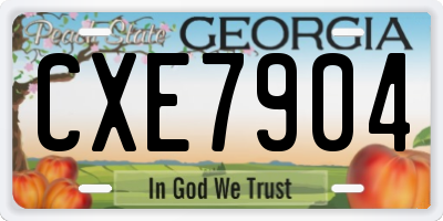 GA license plate CXE7904