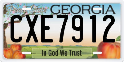GA license plate CXE7912