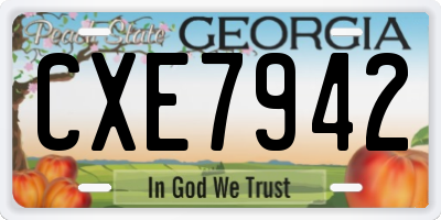 GA license plate CXE7942