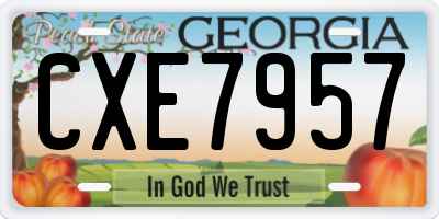 GA license plate CXE7957