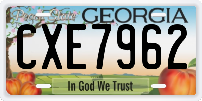 GA license plate CXE7962