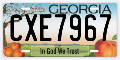 GA license plate CXE7967