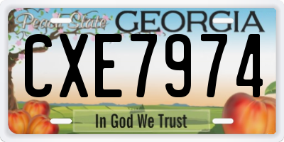 GA license plate CXE7974