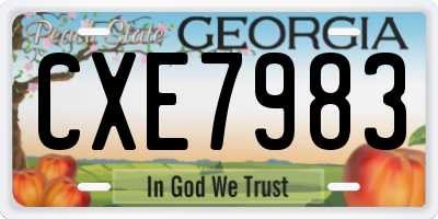 GA license plate CXE7983