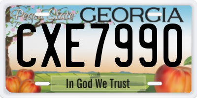 GA license plate CXE7990