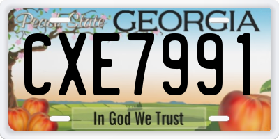 GA license plate CXE7991