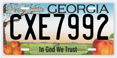 GA license plate CXE7992