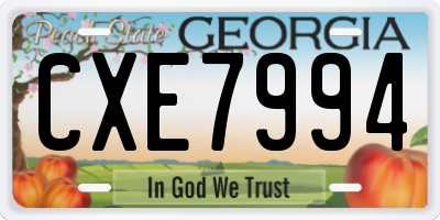 GA license plate CXE7994