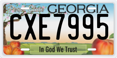 GA license plate CXE7995