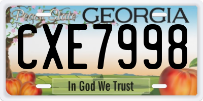 GA license plate CXE7998