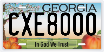 GA license plate CXE8000