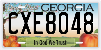 GA license plate CXE8048