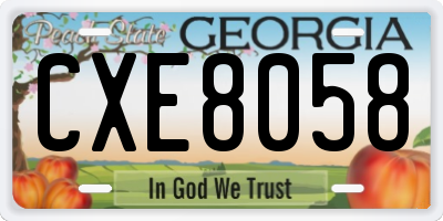 GA license plate CXE8058